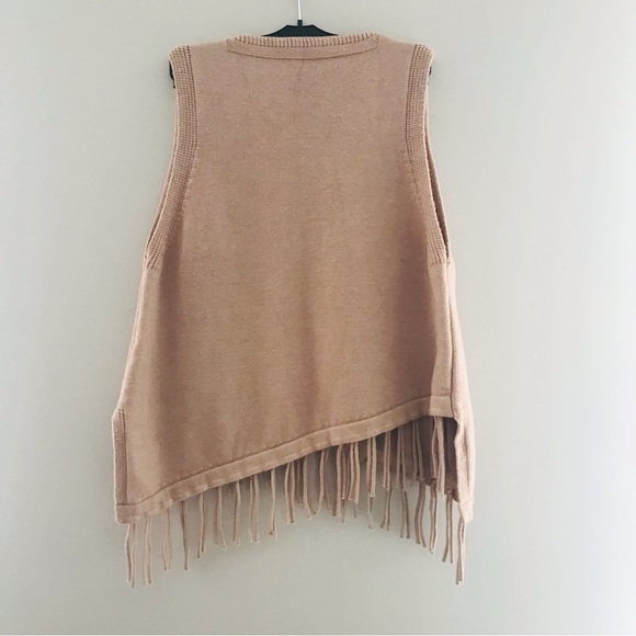 FRINGE KNIT VEST, super soft knit, size S/M, light pink/blush - Picture 3 of 9